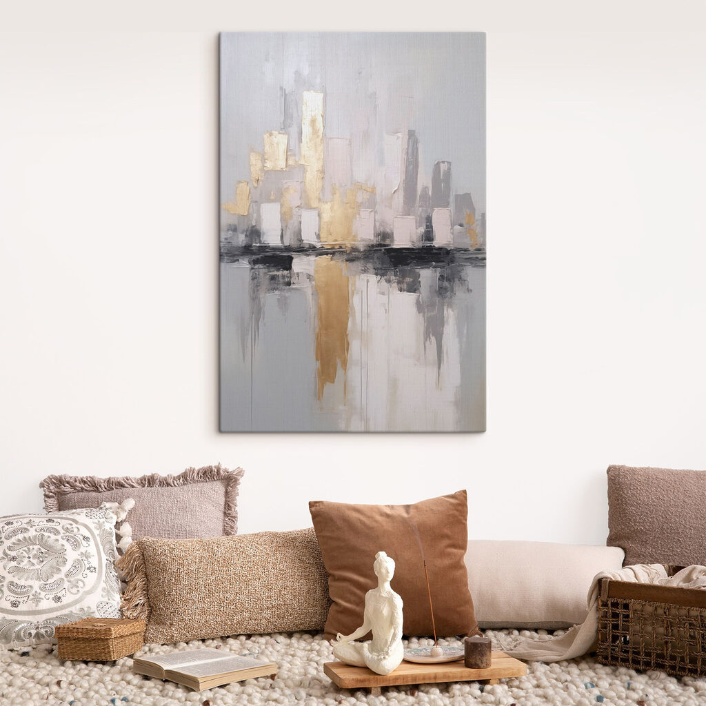 Painting of a city skyline