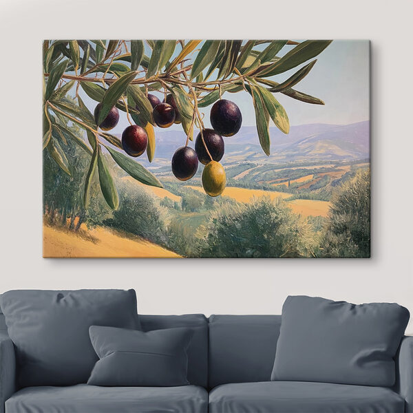 Canvas Schilderijen Schilderij van een boom met vruchten