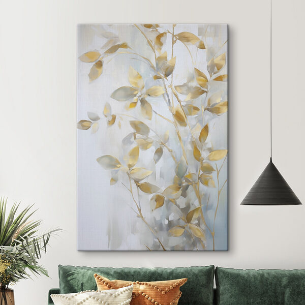 Canvas Schilderijen Canvas Schilderijen Schilderij van een tak met bladeren (Artikelnummer: s46348)