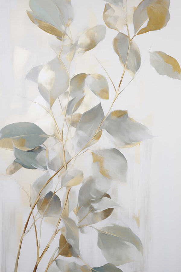 Painting of a branch with leaves Painting of a branch with leaves