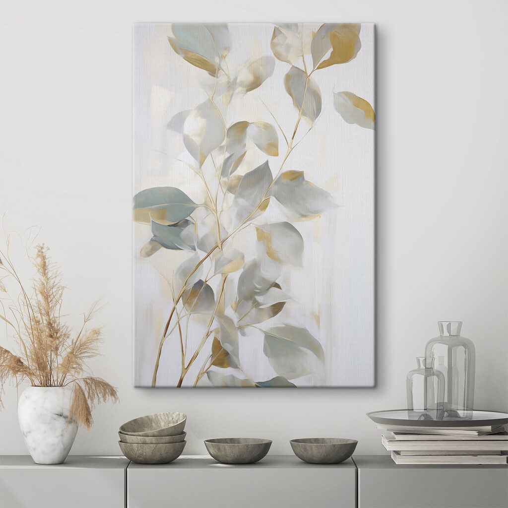 Painting of a branch with leaves Painting of a branch with leaves