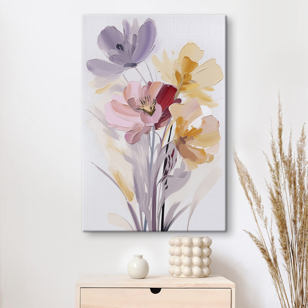 Painting of flowers on a white background