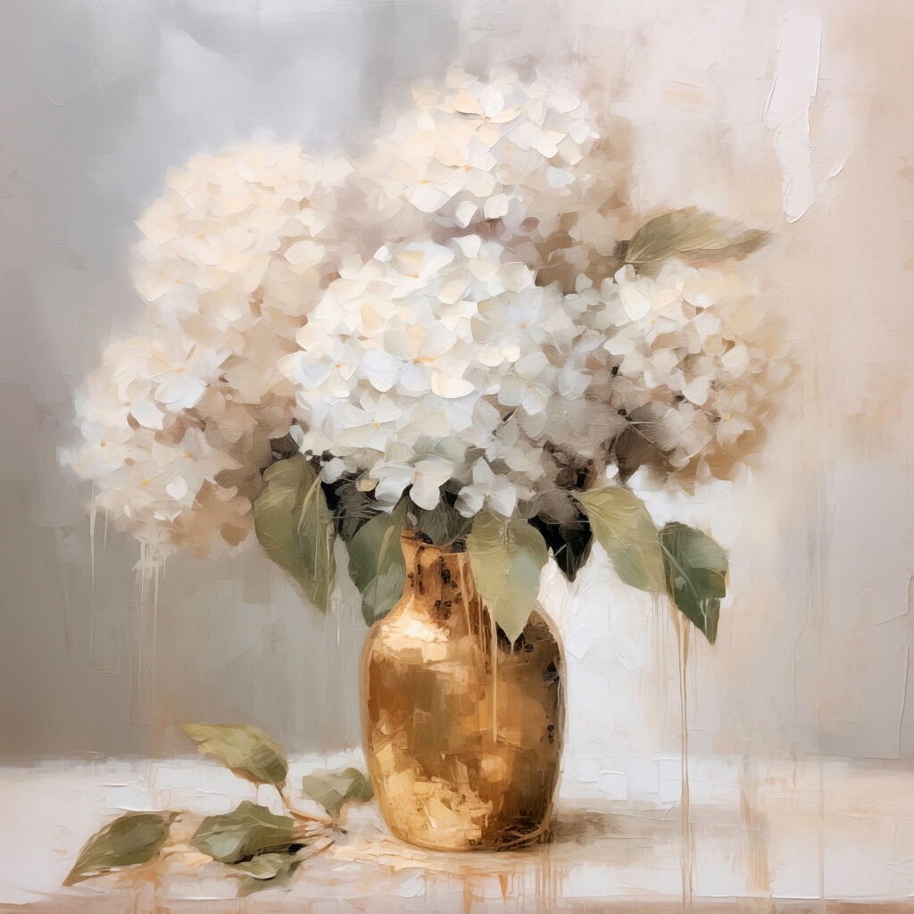Painting of flowers in a vase Painting of flowers in a vase