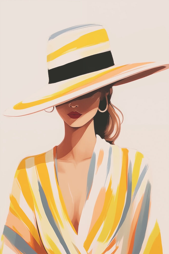 Woman wearing a yellow hat
