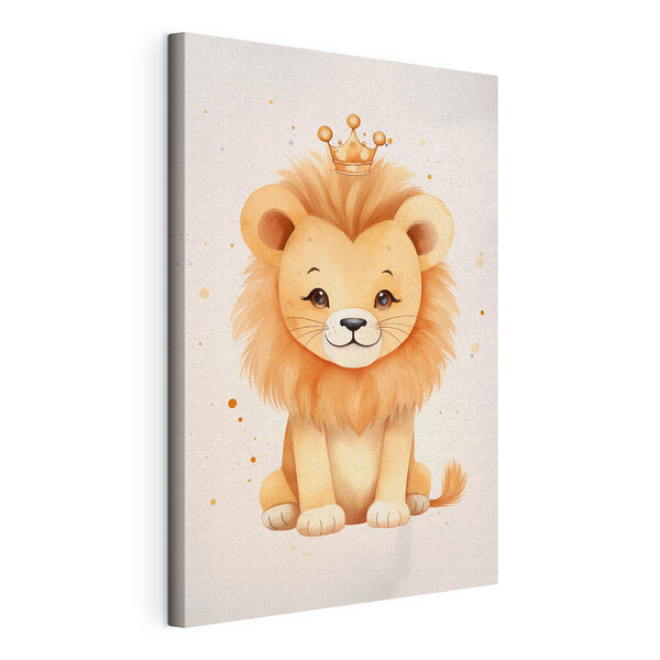 Watercolor of a lion with a crown Watercolor of a lion with a crown