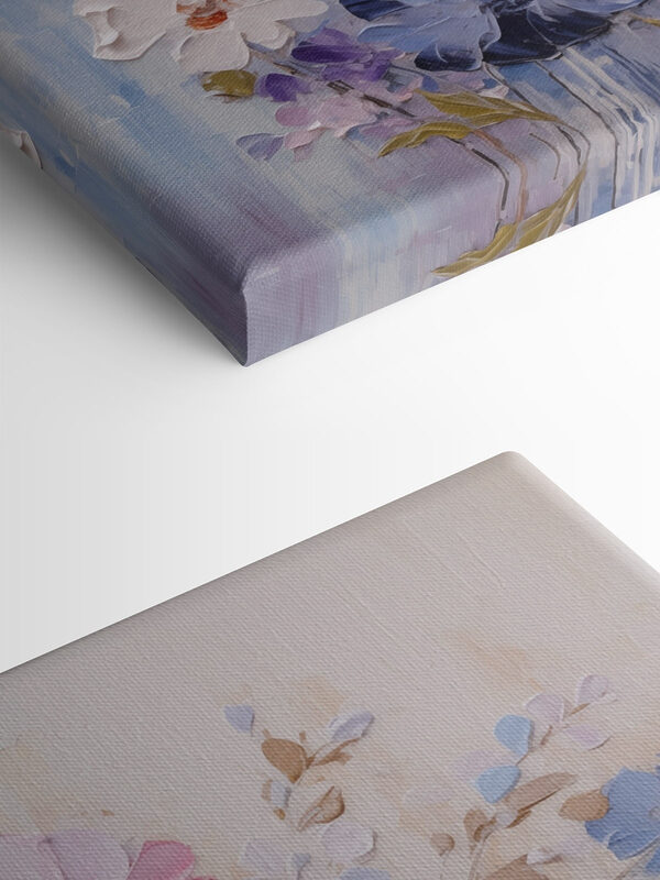 Painting of flowers on a white surface
