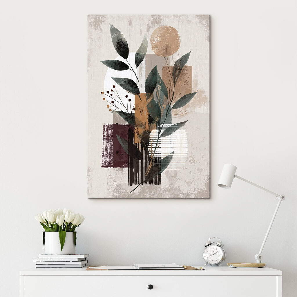 Painting of leaves and flowers