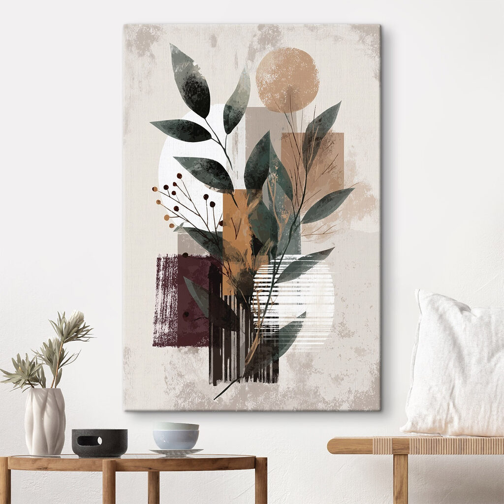 Painting of leaves and flowers
