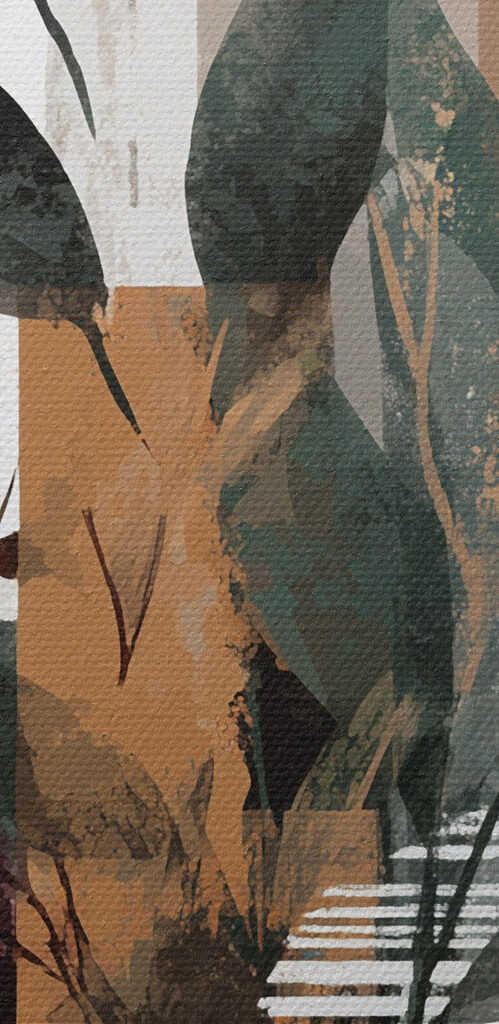 Painting of leaves and flowers