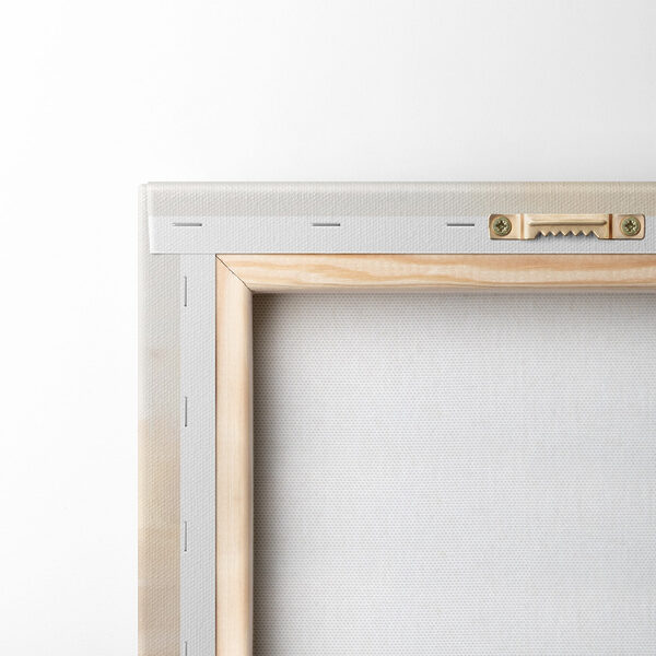 Painting of a white wall with brown squares