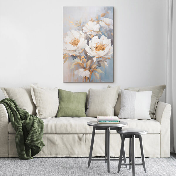 Canvas Schilderijen Canvas Schilderijen Schilderij van witte bloemen (Artikelnummer: s46270)