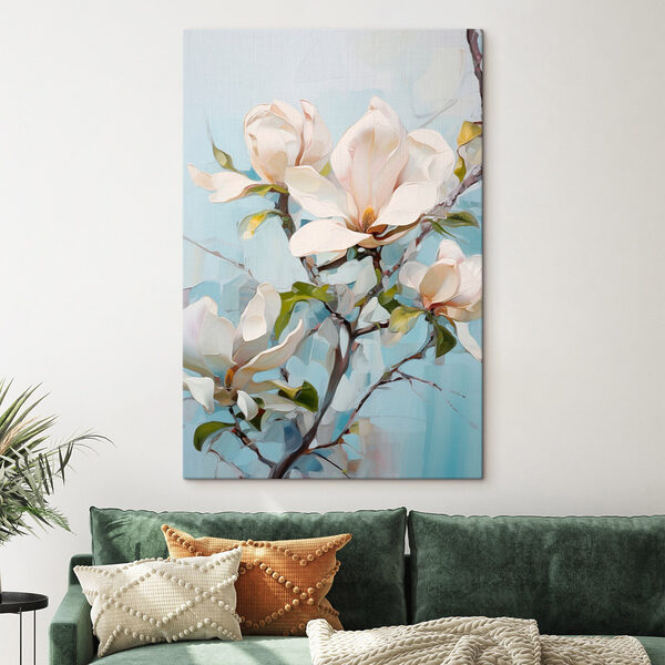 Canvas Schilderijen Canvas Schilderijen Schilderij van een witte bloem (Artikelnummer: s46277)