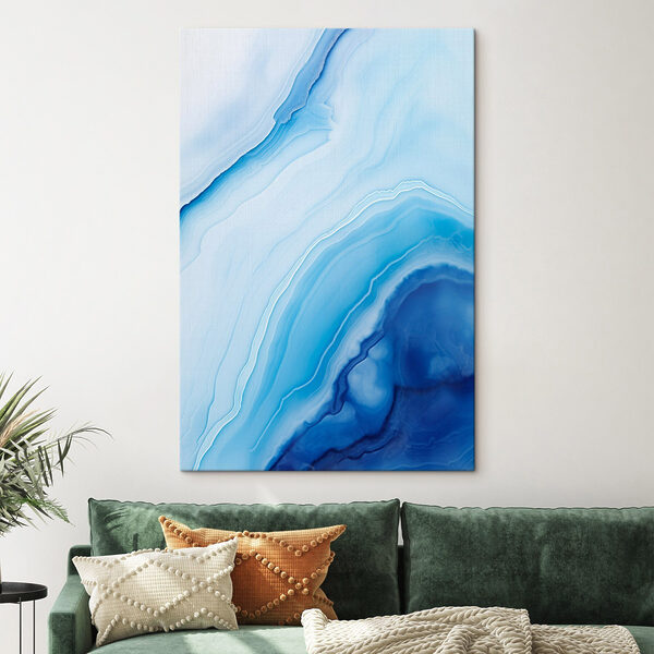 Fluid waves of calming blue tones