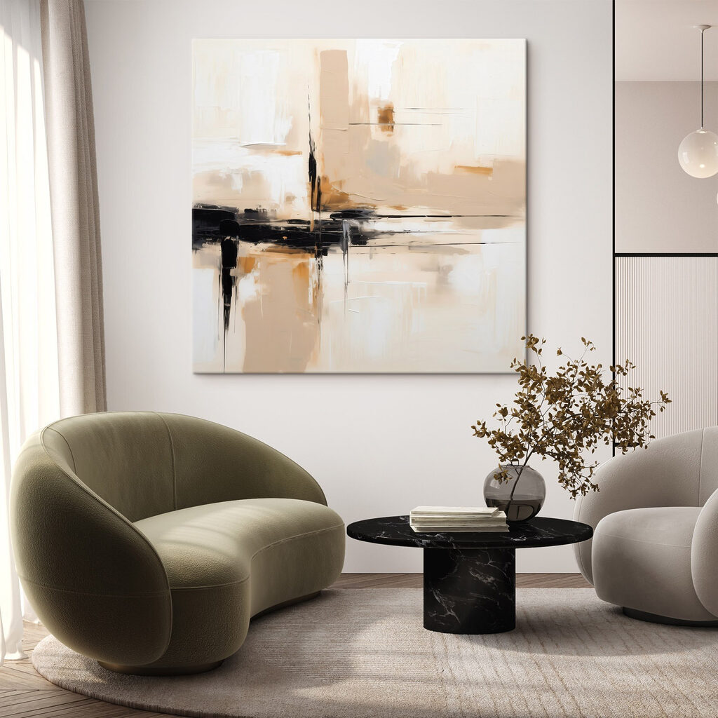 Painting of a black and white painting Painting of a black and white painting