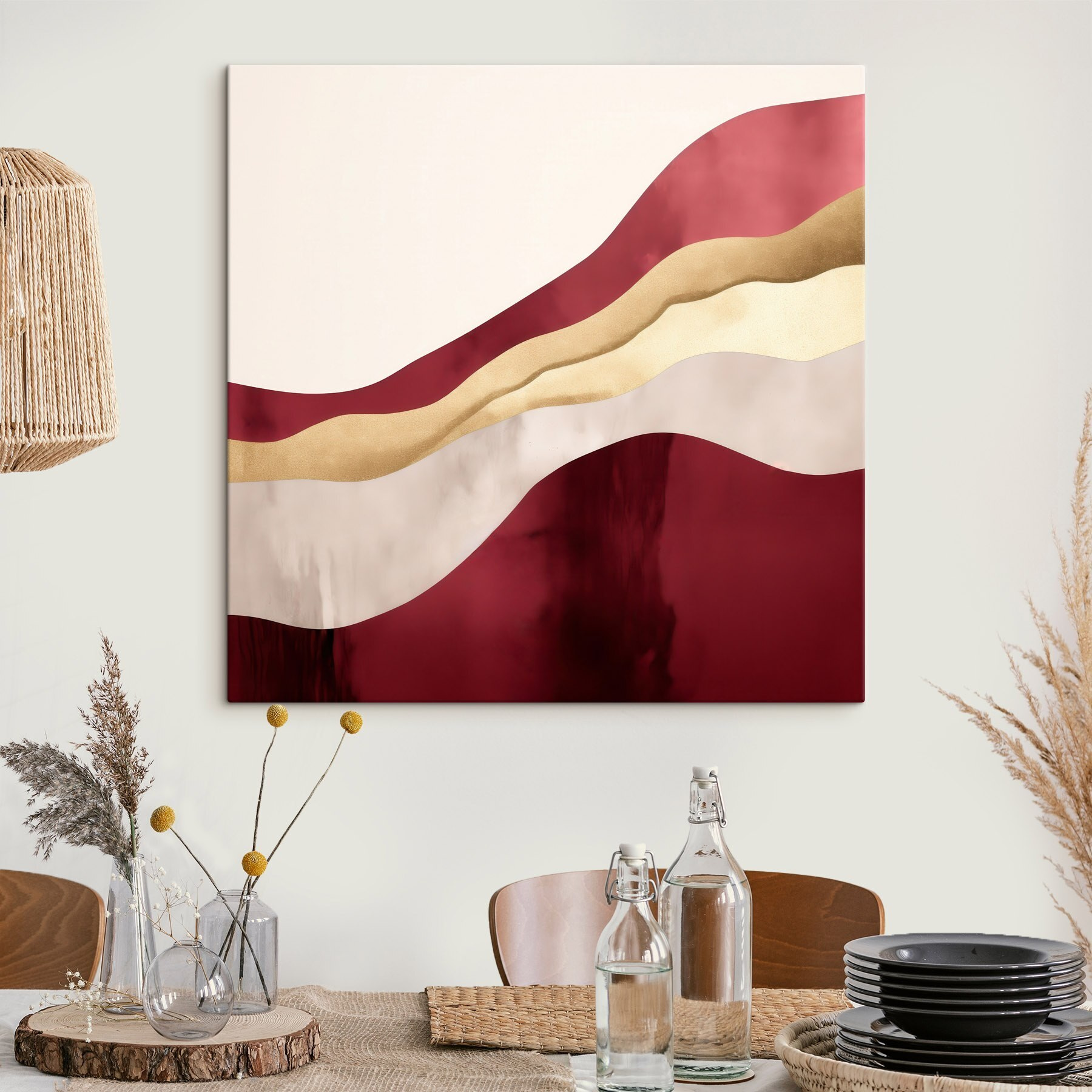Red and white wavy pattern
