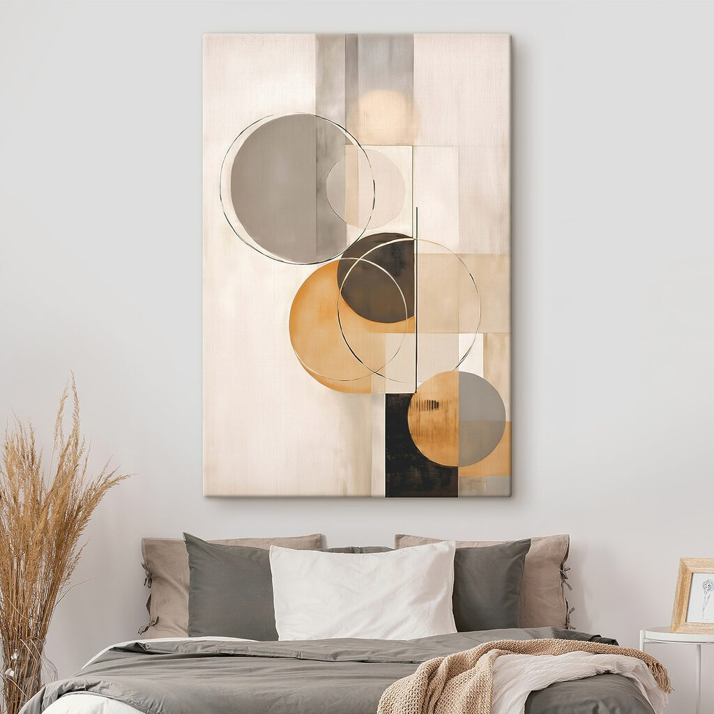 Art piece of art with circles and squares Art piece of art with circles and squares