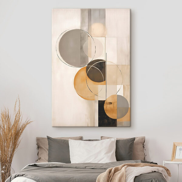 Art piece of art with circles and squares Art piece of art with circles and squares