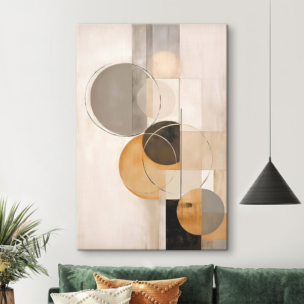 Art piece of art with circles and squares Art piece of art with circles and squares