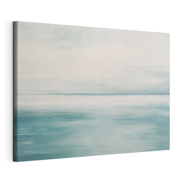Een rustige oceaan met een bewolkte hemel Canvas Schilderijen Een rustige oceaan met een bewolkte hemel