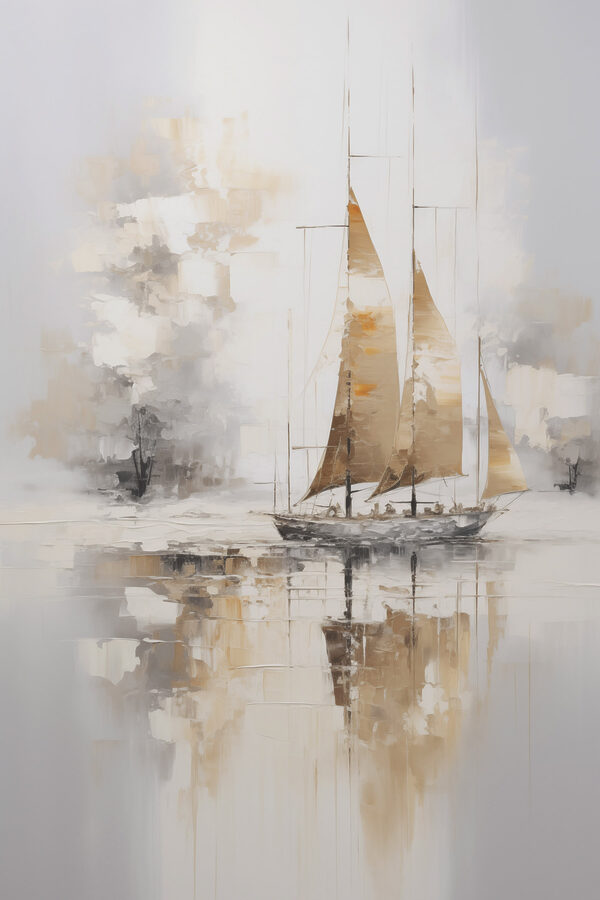 Painting of a sailboat in the water