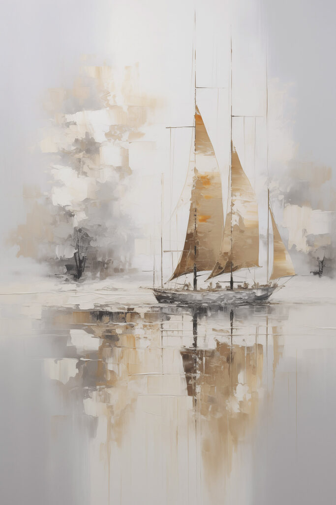 Painting of a sailboat in the water