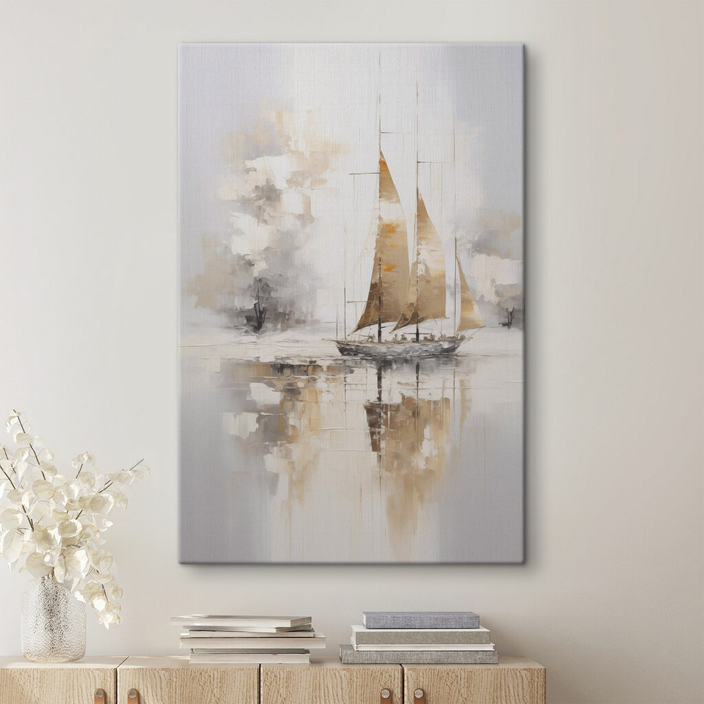 Painting of a sailboat in the water