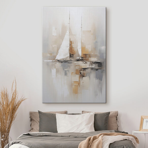 Canvas Schilderijen Canvas Schilderijen Schilderij van een zeilboot in het water (Artikelnummer: s46566)
