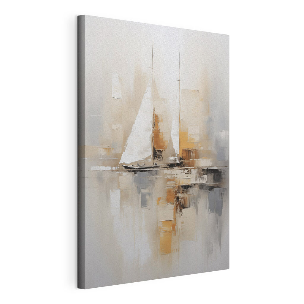 Schilderij van een zeilboot in het water Schilderij van een zeilboot in het water
