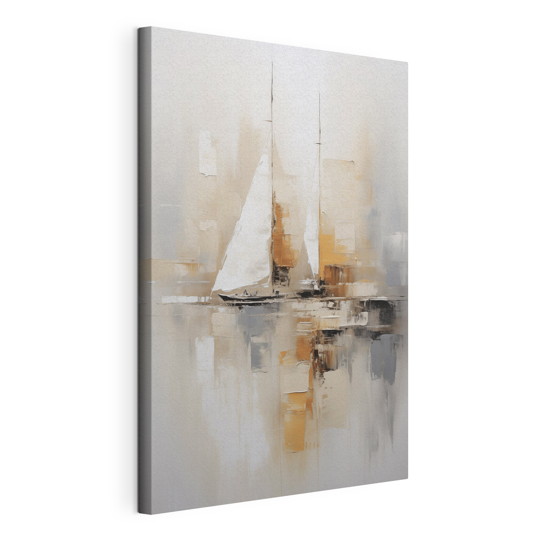 Schilderij van een zeilboot in het water Schilderij van een zeilboot in het water