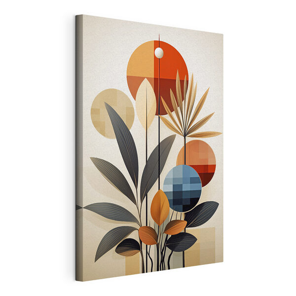 Canvas Schilderijen Plant met bladeren en cirkels (Artikelnummer: s46576) Canvas Schilderijen Canvas Schilderijen Plant met bladeren en cirkels (Artikelnummer: s46576)