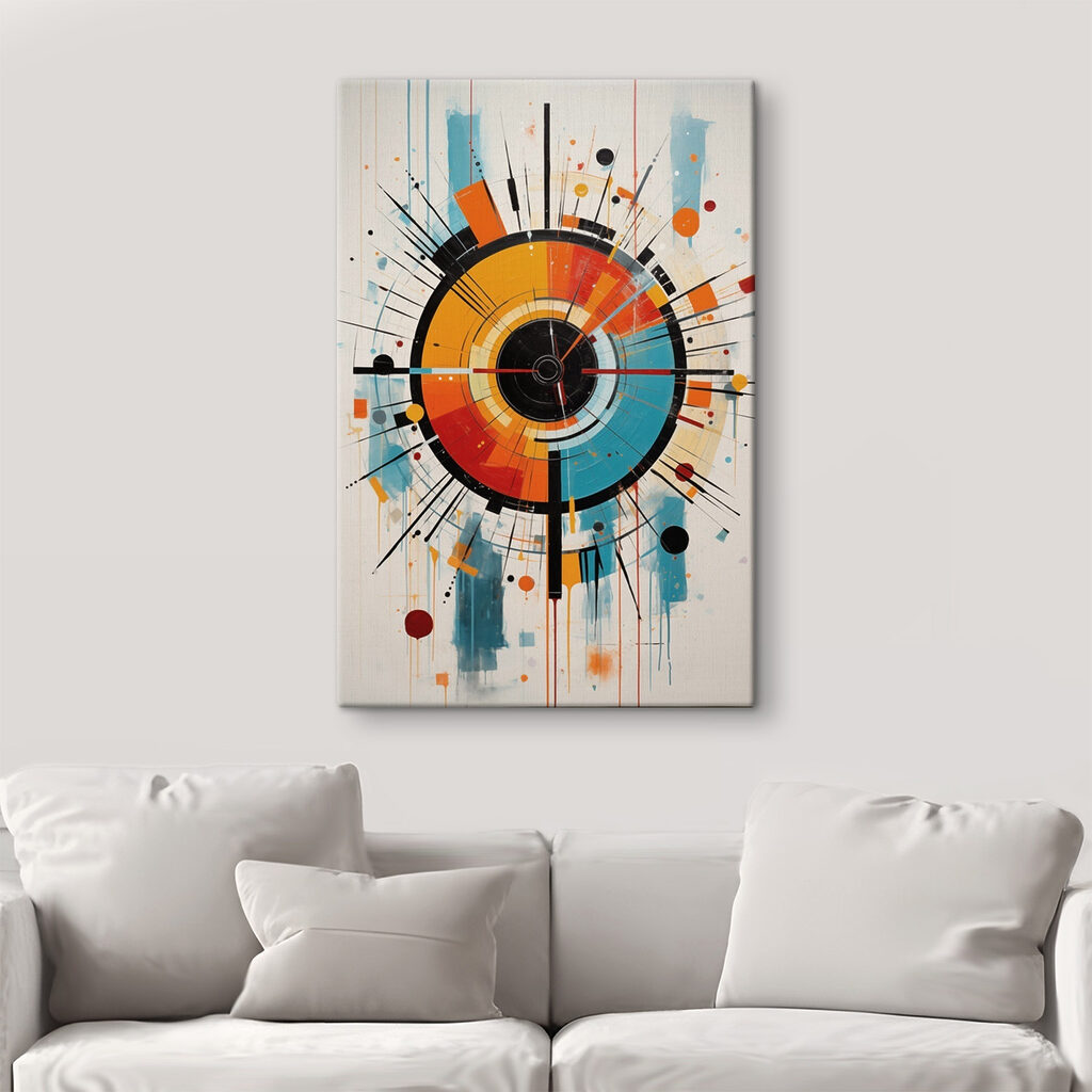 Colorful circle with lines and dots Colorful circle with lines and dots