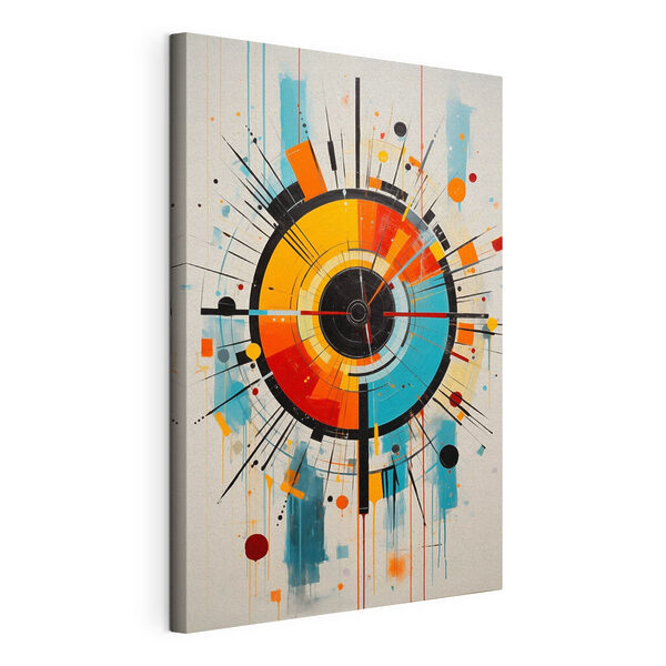 Canvas Schilderijen Kleurrijke cirkel met lijnen en stippen (Artikelnummer: s46485) Canvas Schilderijen Canvas Schilderijen Kleurrijke cirkel met lijnen en stippen (Artikelnummer: s46485)
