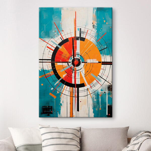 Colorful circle with lines and dots Colorful circle with lines and dots