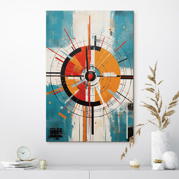 Colorful circle with lines and dots Colorful circle with lines and dots