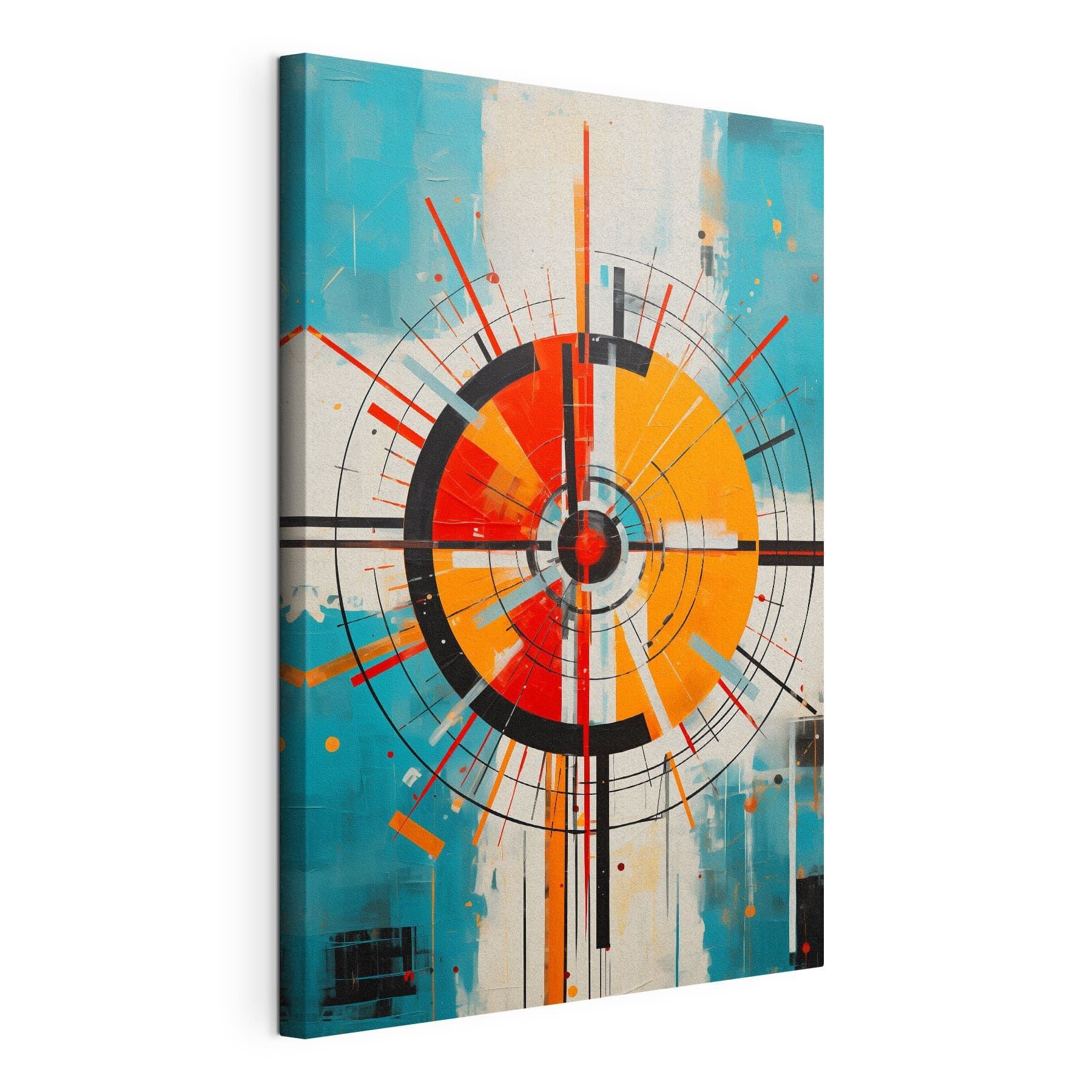 Colorful circle with lines and dots Colorful circle with lines and dots