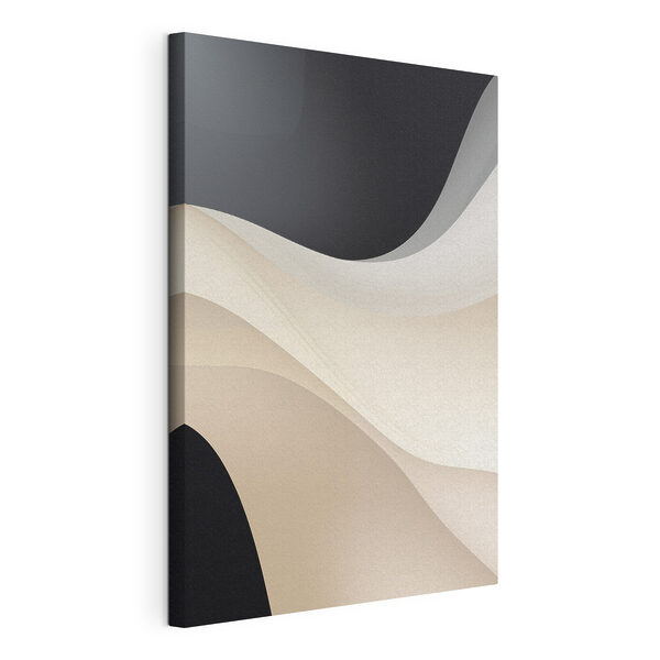 Canvas Schilderijen Canvas Schilderijen Zwart-witte golvende lijnen (Artikelnummer: s46492)