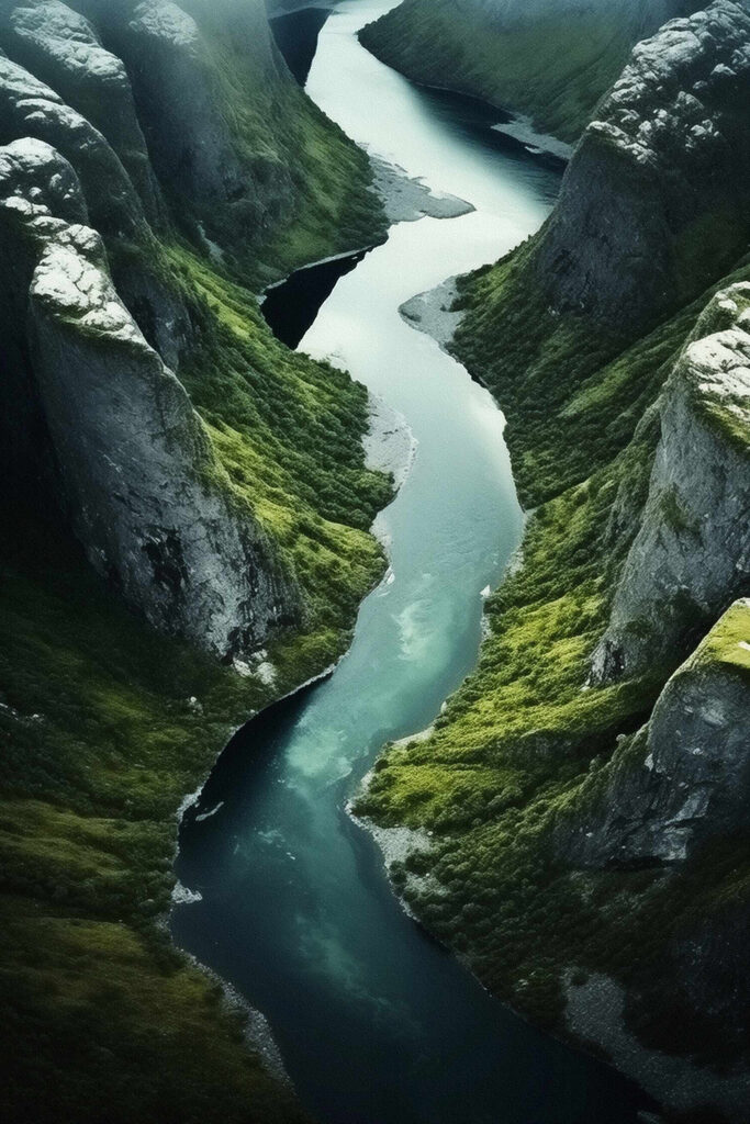River running through a valley River running through a valley