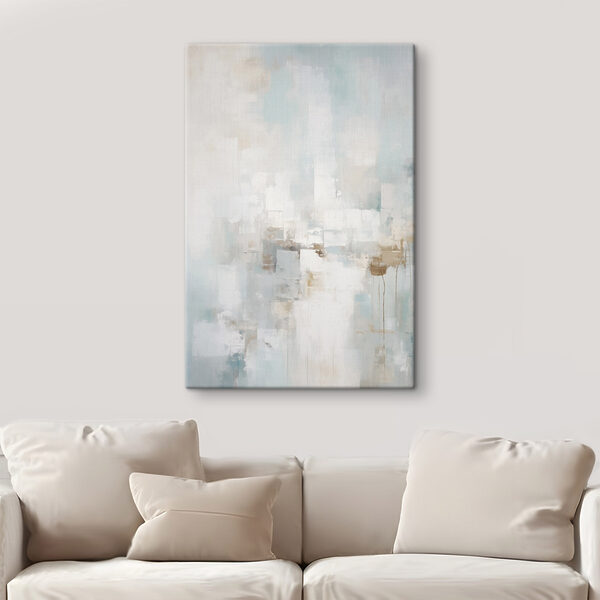 Painting of a white and blue background Painting of a white and blue background