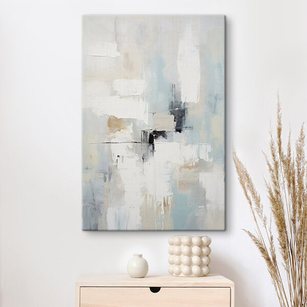 Painting of white and blue Painting of white and blue