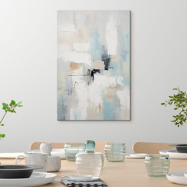 Painting of white and blue Painting of white and blue
