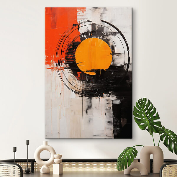 Canvas Schilderijen Canvas Schilderijen Schilderij van een cirkel met een gele cirkel in het midden (Artikelnummer: s46550)