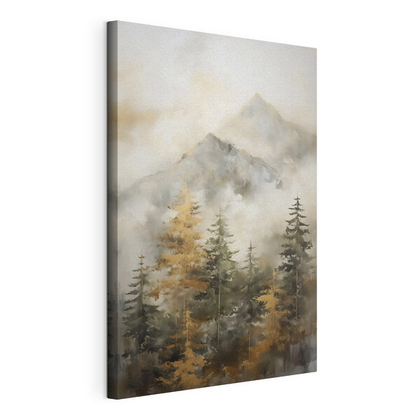 Canvas Schilderijen Canvas Schilderijen Schilderij van bomen en bergen (Artikelnummer: s46670)