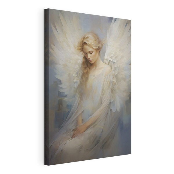 Canvas Schilderijen Canvas Schilderijen Vrouw in een witte jurk met vleugels (Artikelnummer: s46681)