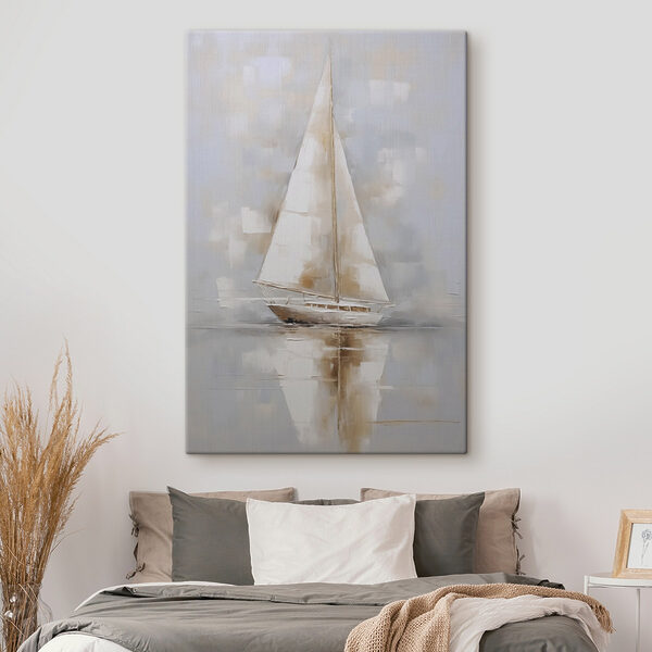 Canvas Schilderijen Canvas Schilderijen Schilderij van een zeilboot op het water (Artikelnummer: s46677)