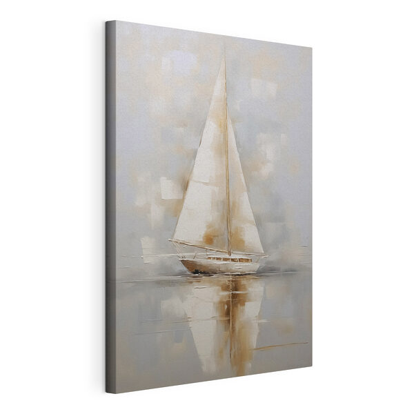 Canvas Schilderijen Schilderij van een zeilboot op het water