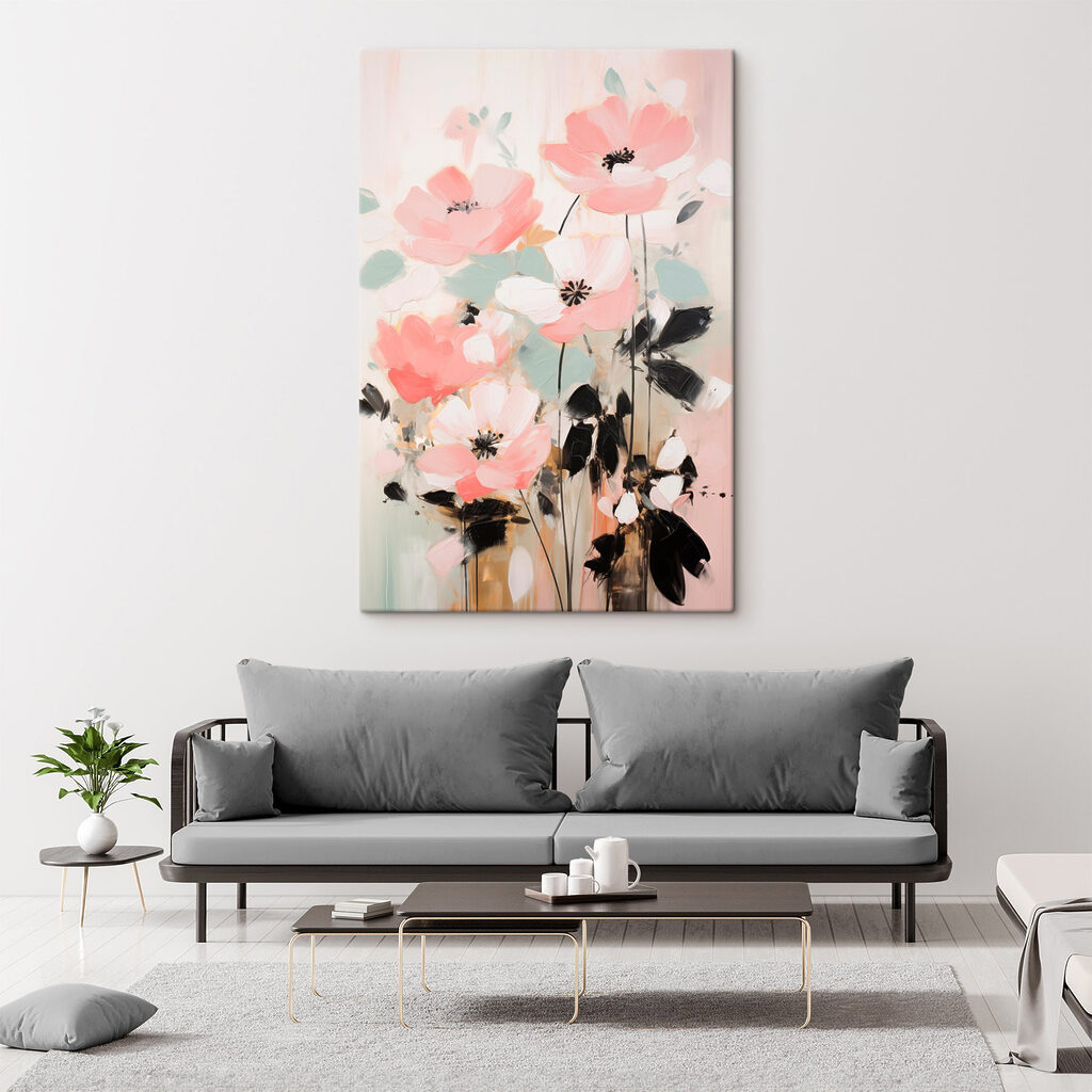Painting of pink flowers