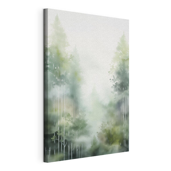 Schilderij van bomen in de mist Canvas Schilderijen Schilderij van bomen in de mist