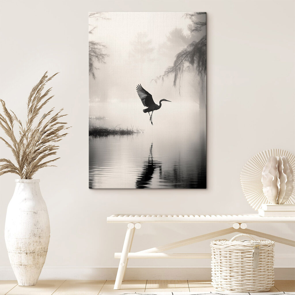 Bird flying over water