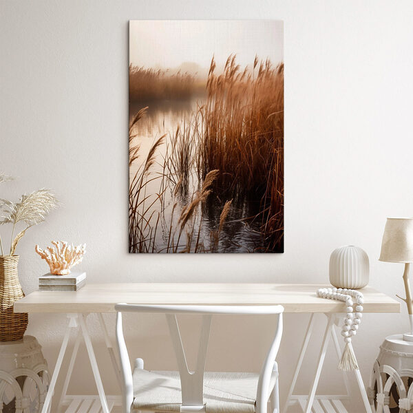 Canvas Schilderijen Riet in het water