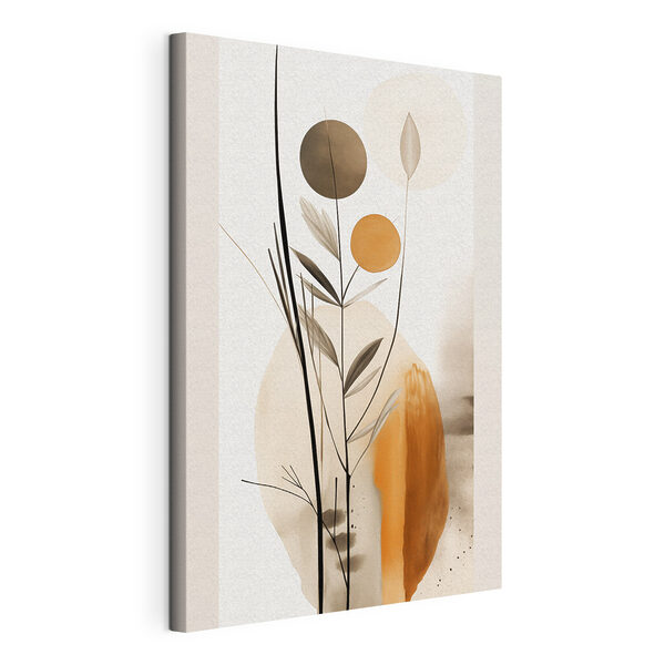 Canvas Schilderijen Canvas Schilderijen Plant met cirkels en bladeren (Artikelnummer: s46698)